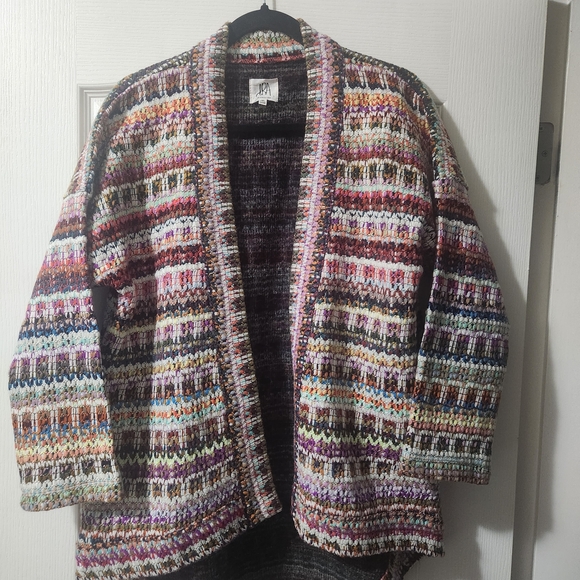 Anthropologie Multicolor Knit Open-Front Sweater - Picture 4 of 6